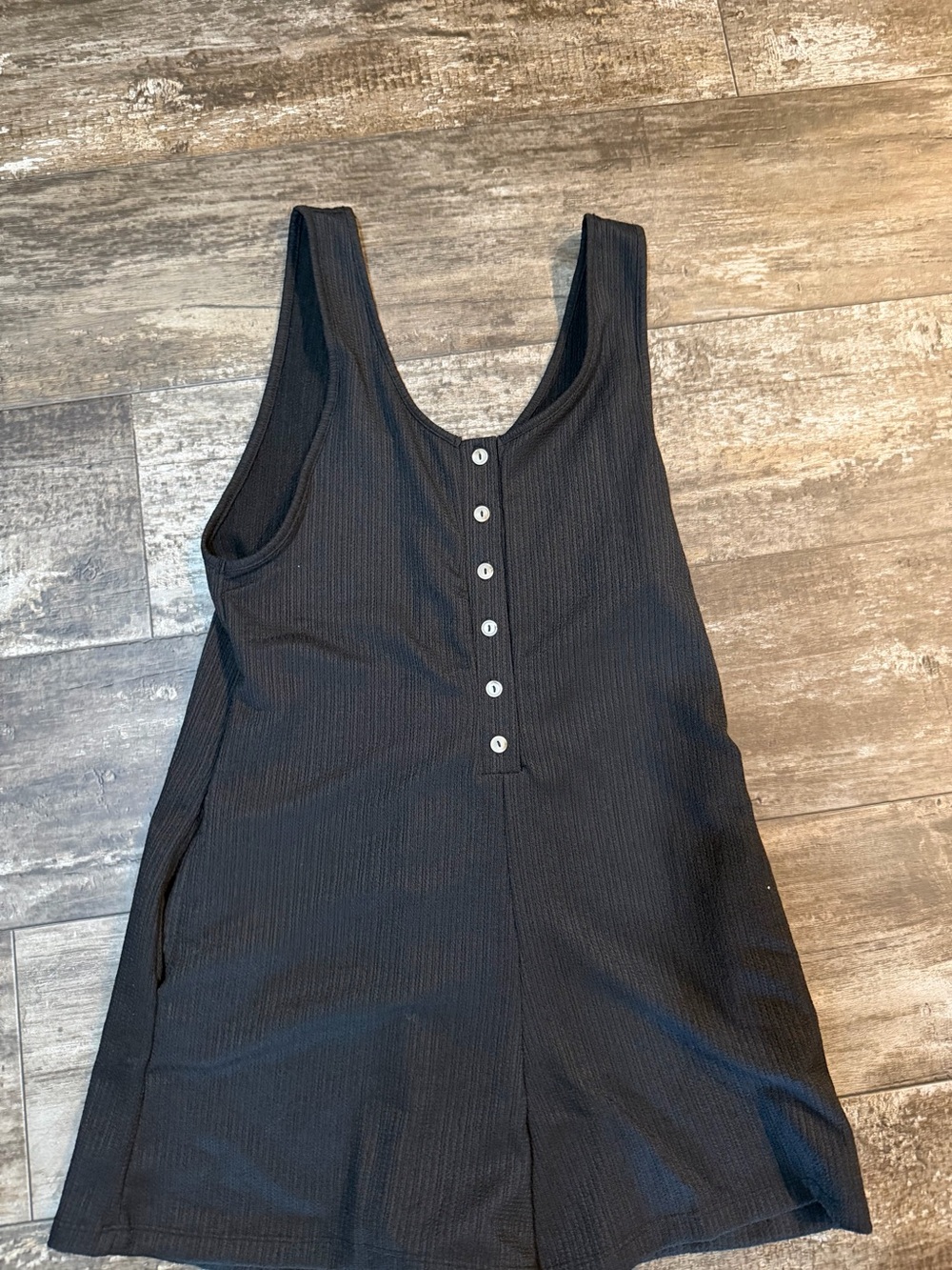 Pink Lily Black Ribbed Tank Romper